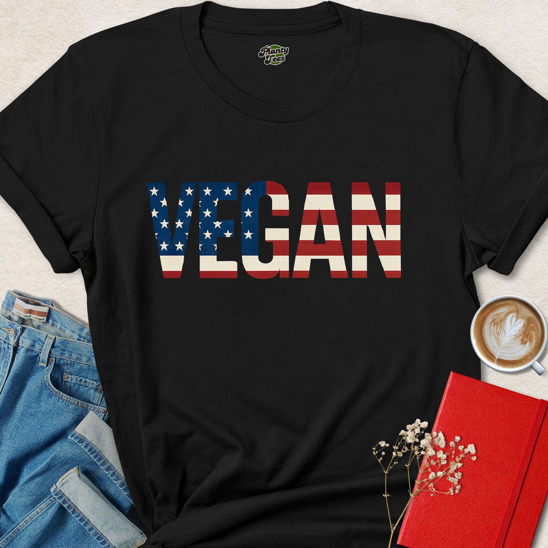 Vegan USA Patriotic T-Shirt