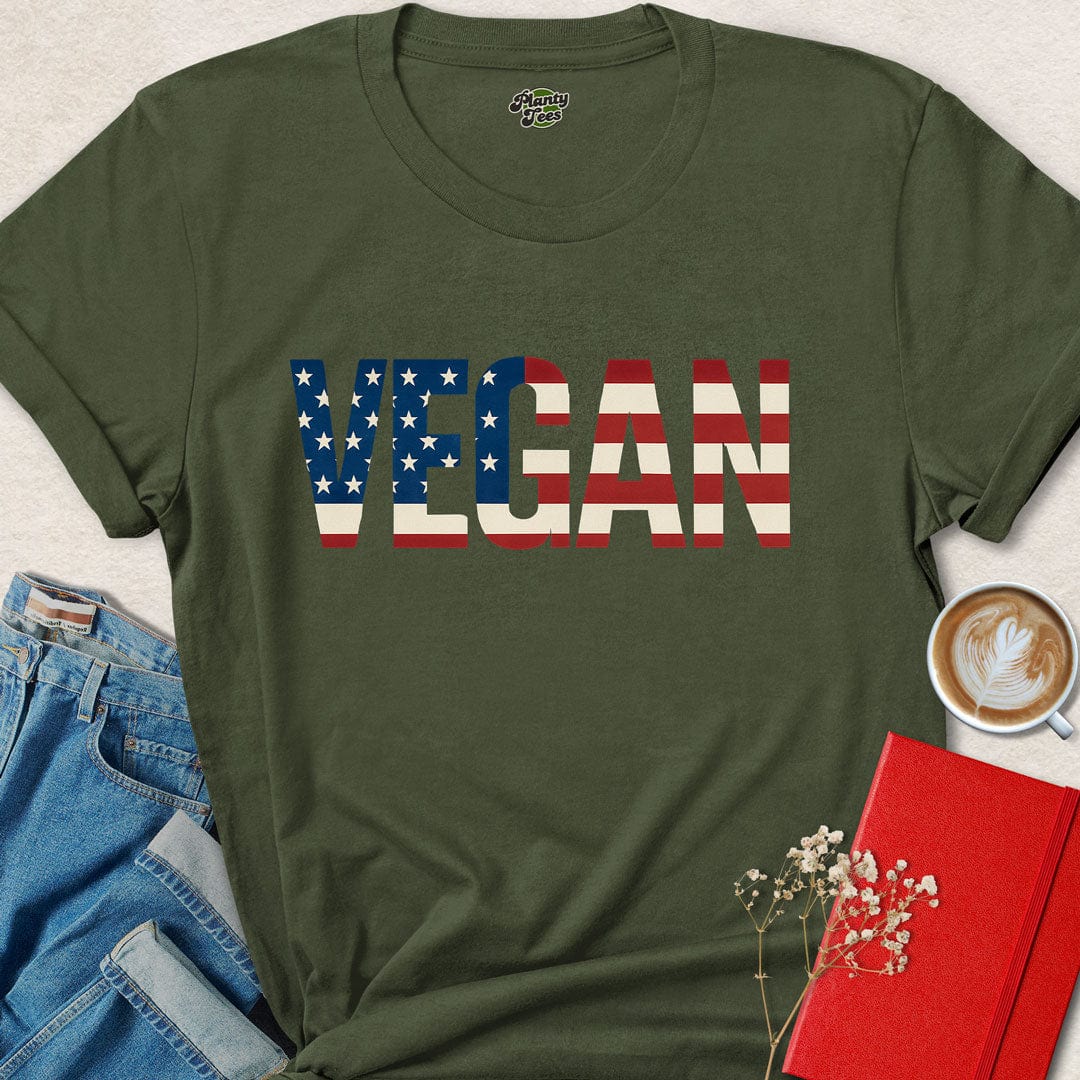 Vegan USA Patriotic T-Shirt