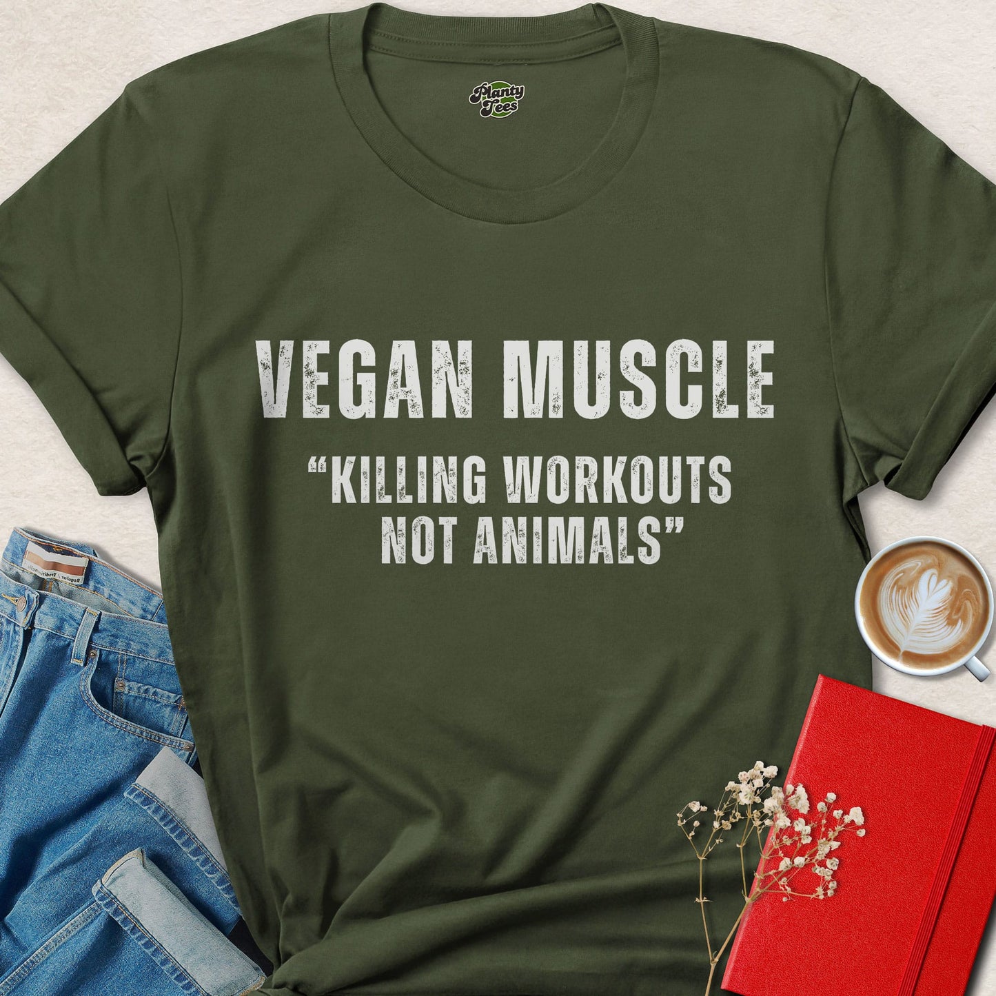 Vegan Muscle T-Shirt — Killing Workouts Not Animals Gym Tee