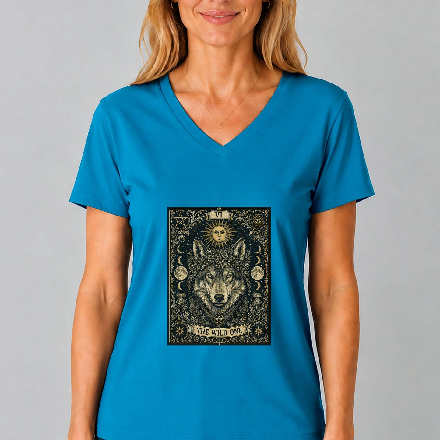 Wolf Tarot V-Neck T-Shirt