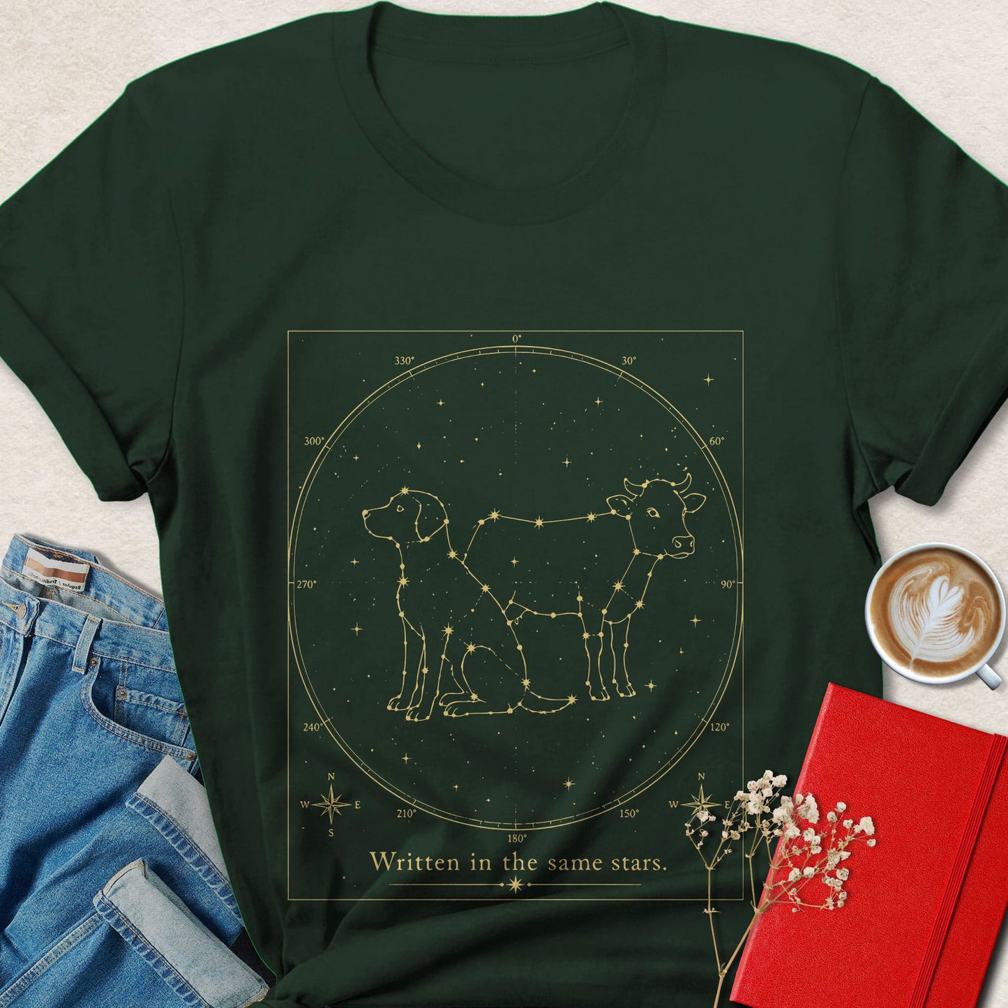 Written in the Stars Vegan Shirt Animal Rights Constellation