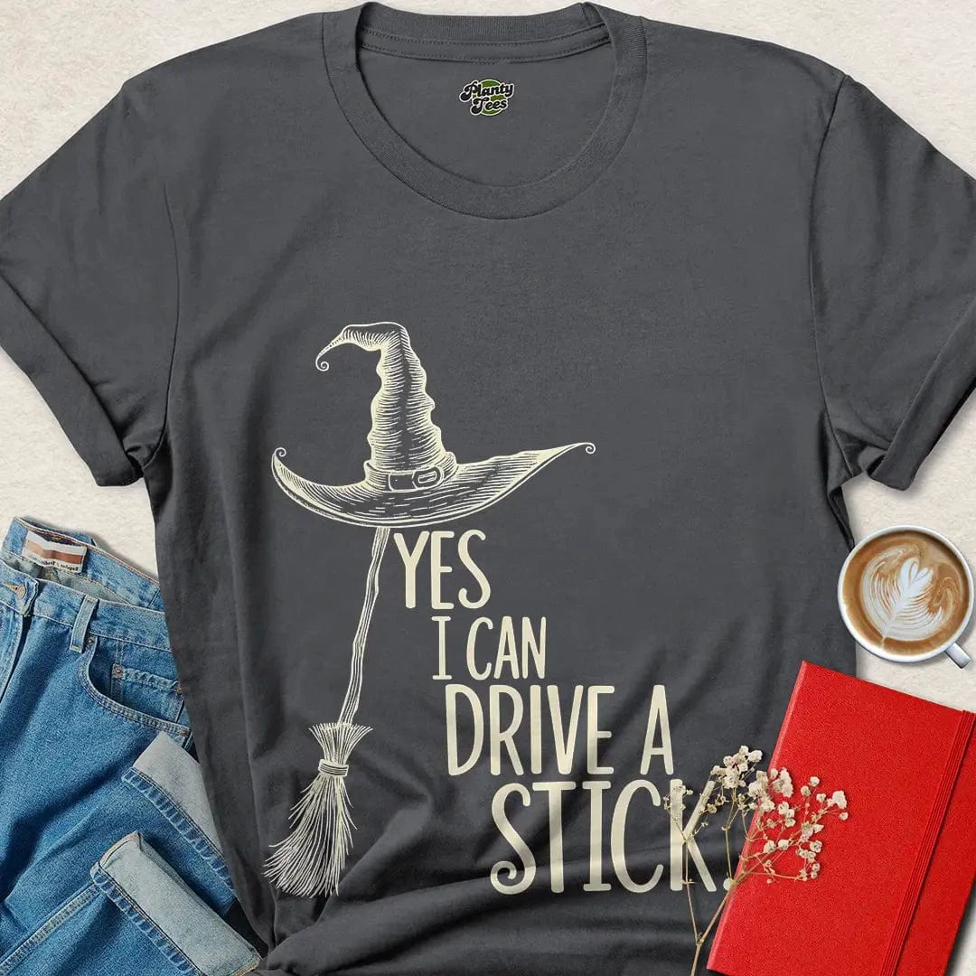 Yes I Can Drive a Stick Witch Shirt – Funny Halloween Tee