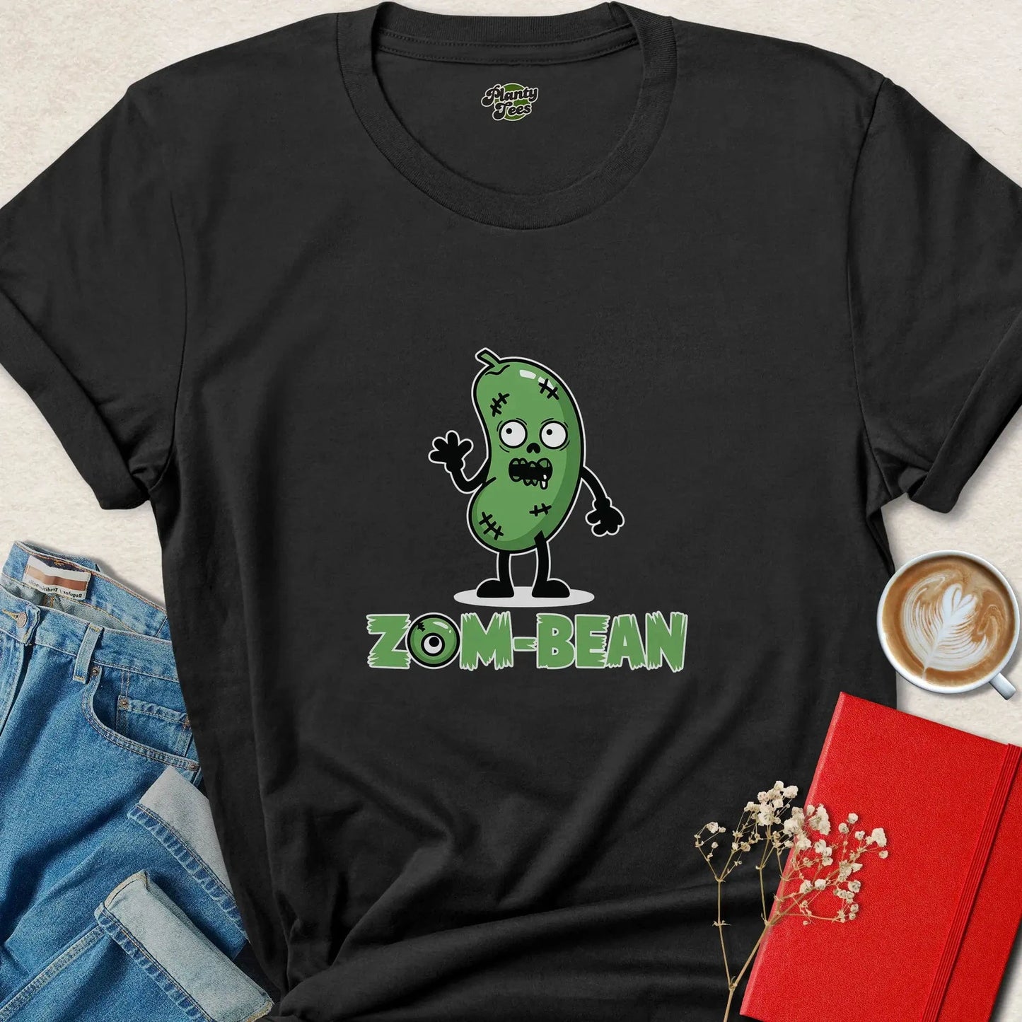 Zom-Bean Halloween Vegan T-Shirt