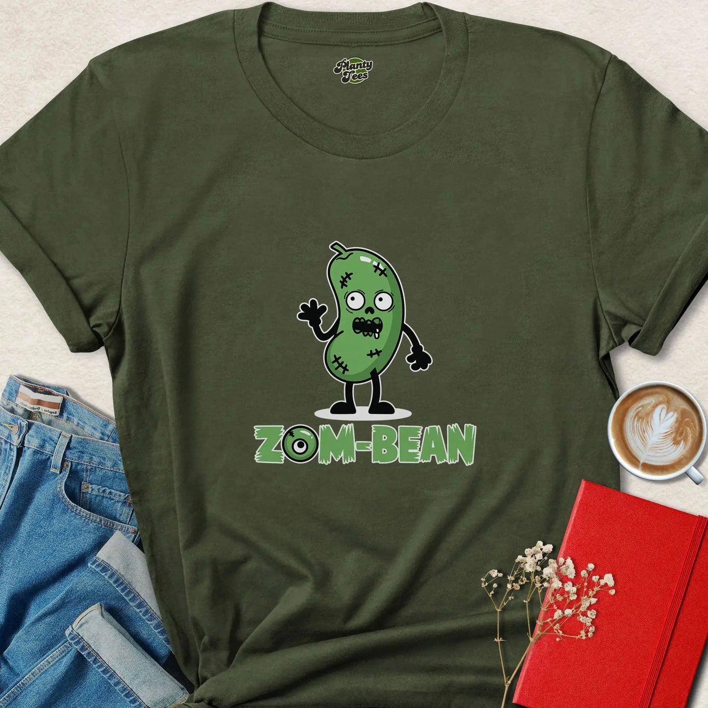 Zom-Bean Halloween Vegan T-Shirt