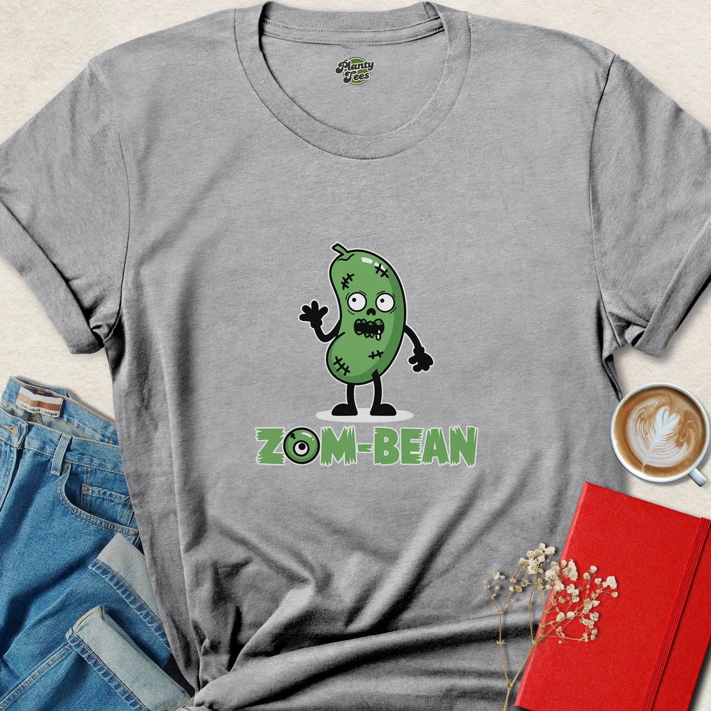 Zom-Bean Halloween Vegan T-Shirt