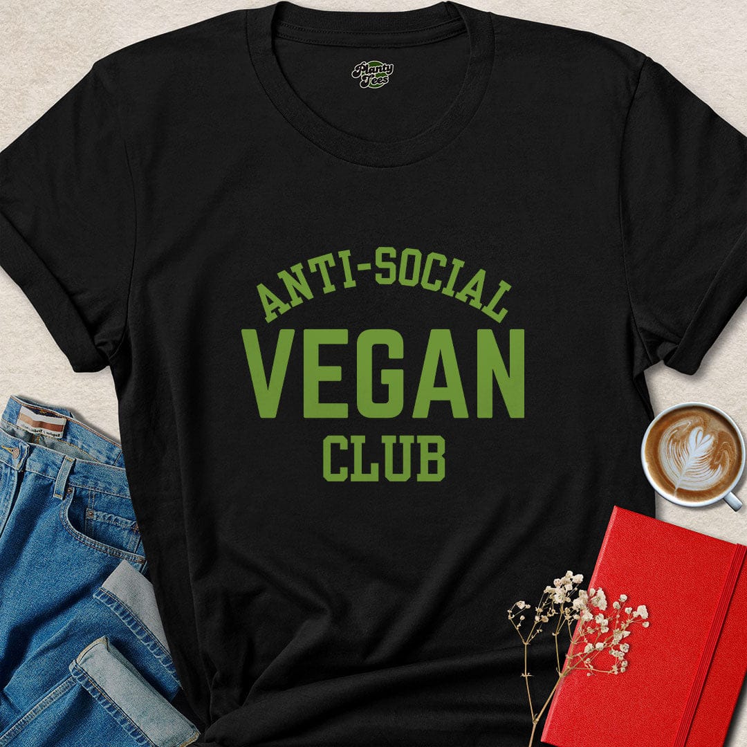 Anti-Social Vegan Club Shirt - Funny Plant-Based Tee