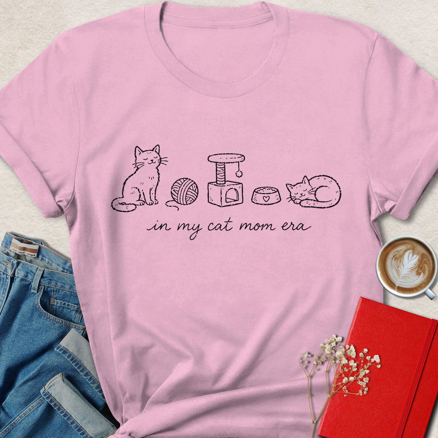 In My Cat Mom Era Vegan Shirt Cat Lover Animal Rights Tee