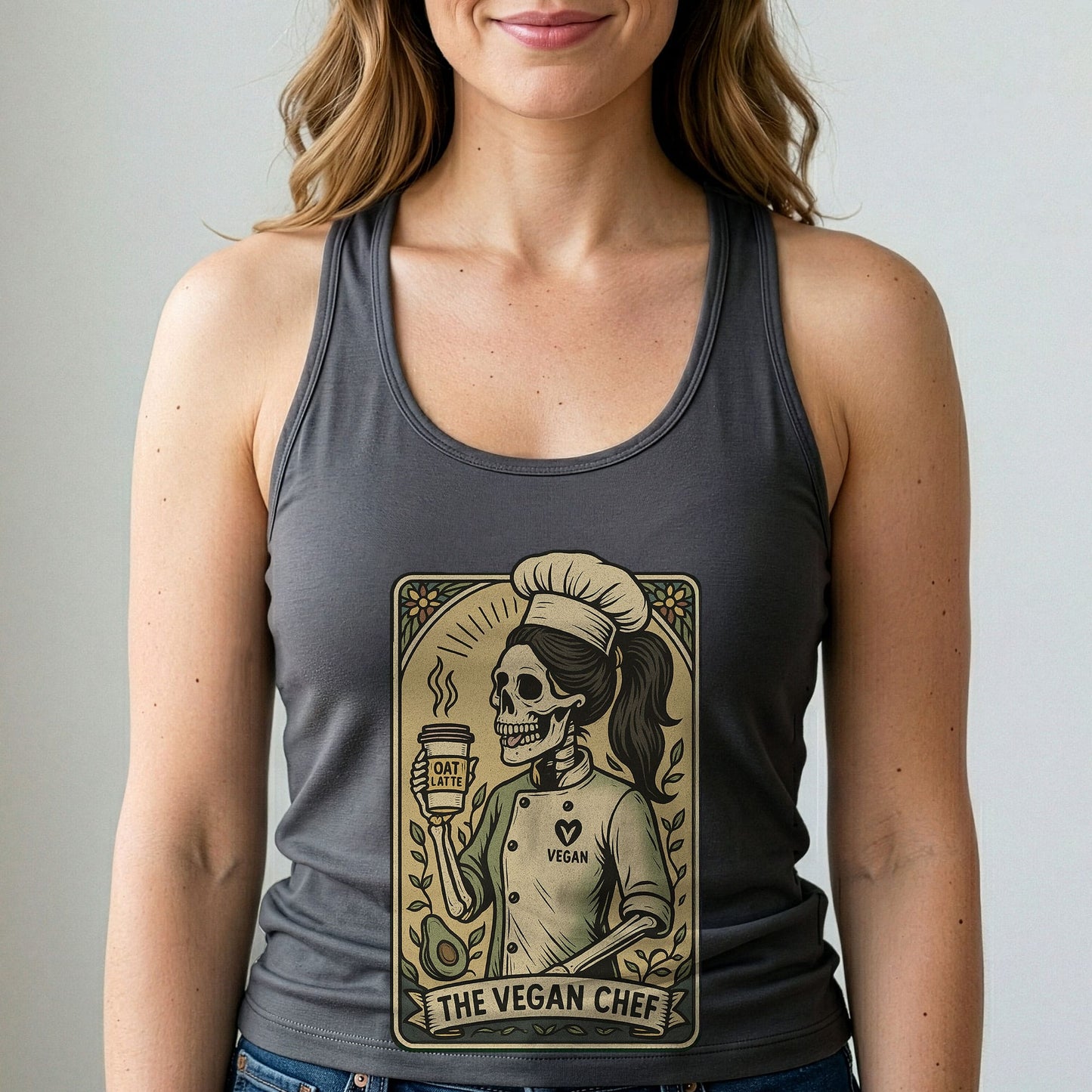 Vegan Chef Tank Top Plant Based Oat Latte Shirt