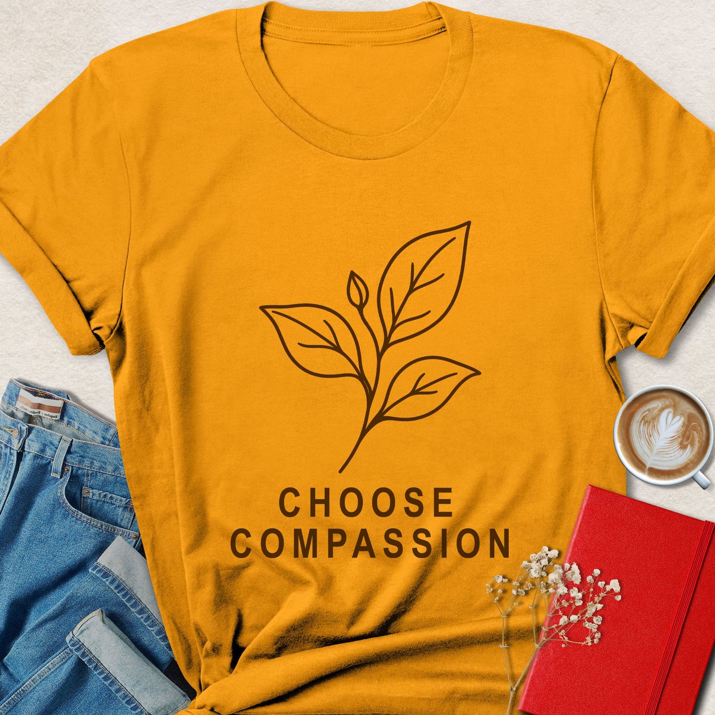 Minimal Botanical Choose Compassion T-Shirt