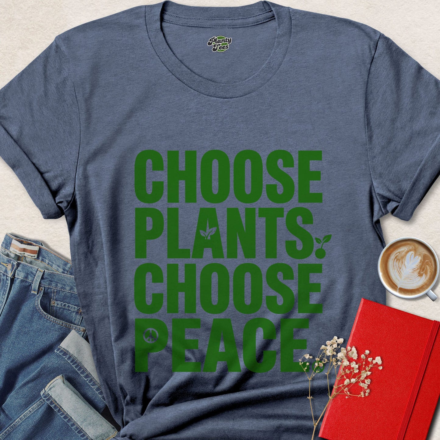 Choose Plants Choose Peace Vegan Animal Rights Shirt