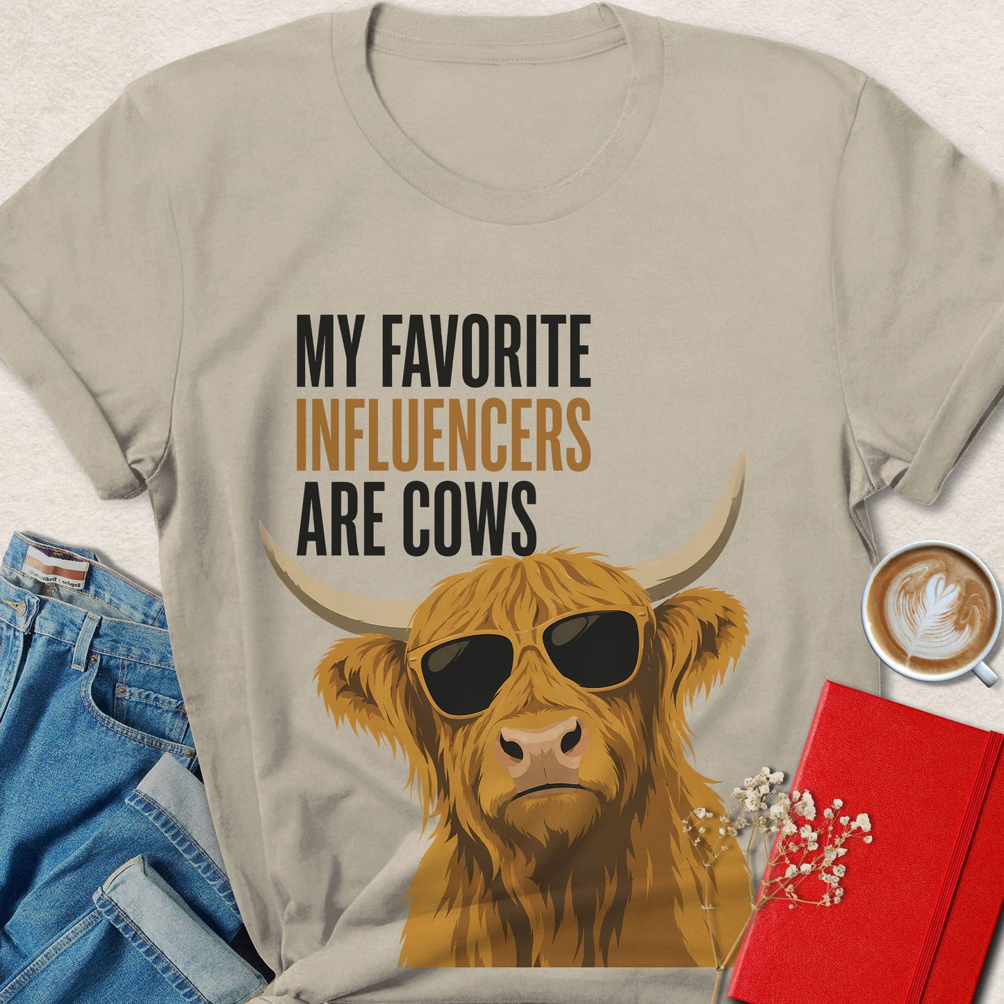 My Favorite Influencers Are Cows Highland Cow Vegan T-shirt