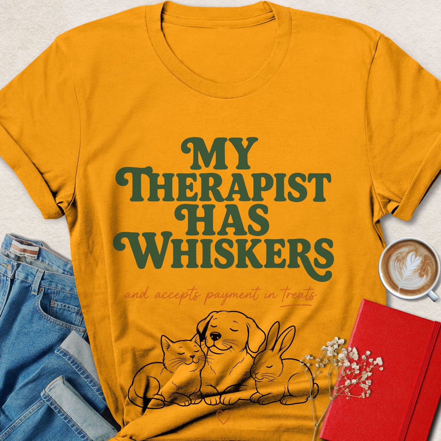 My Therapist Has Whiskers Cute Animal Lover T-shirt