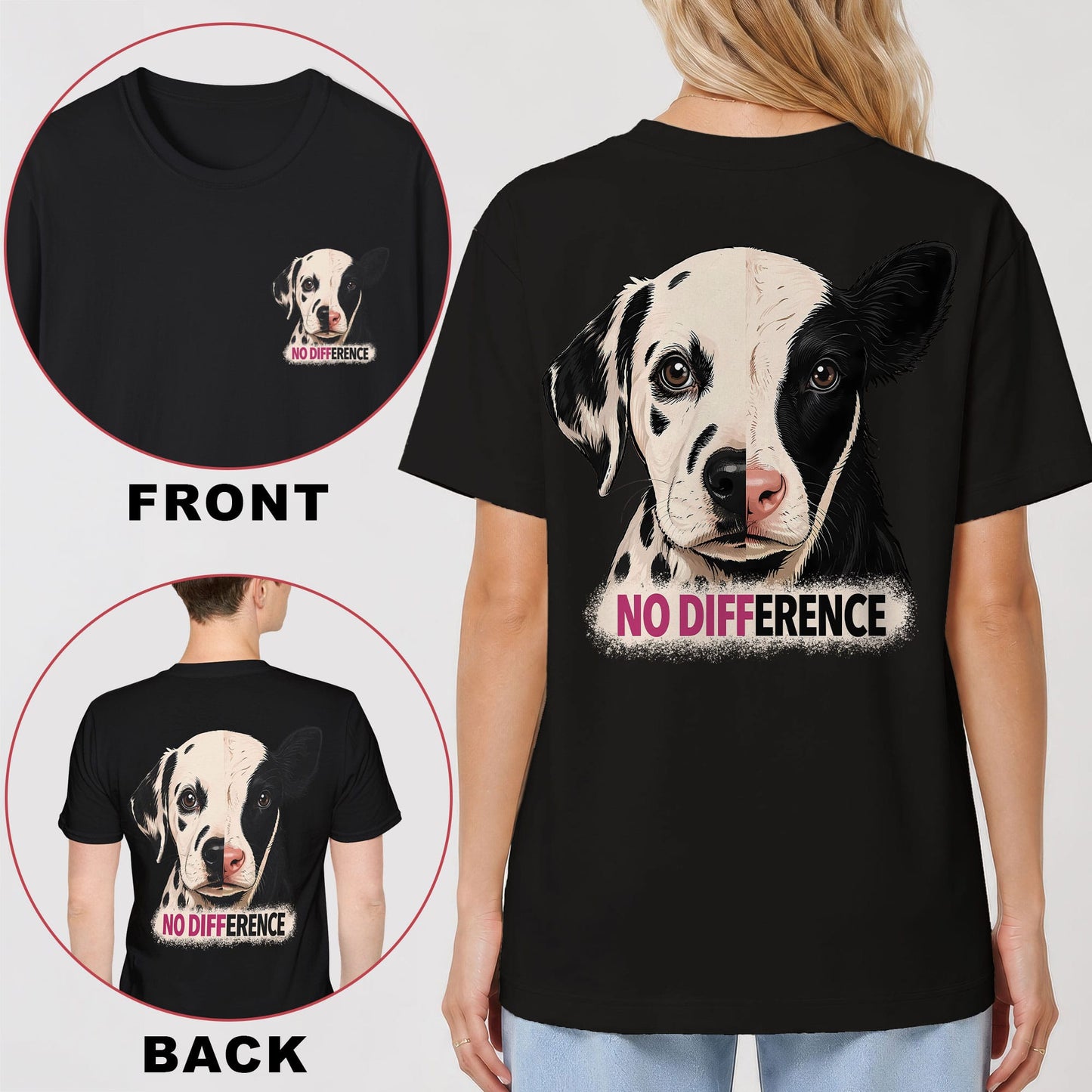 No Difference Back Print T-Shirt
