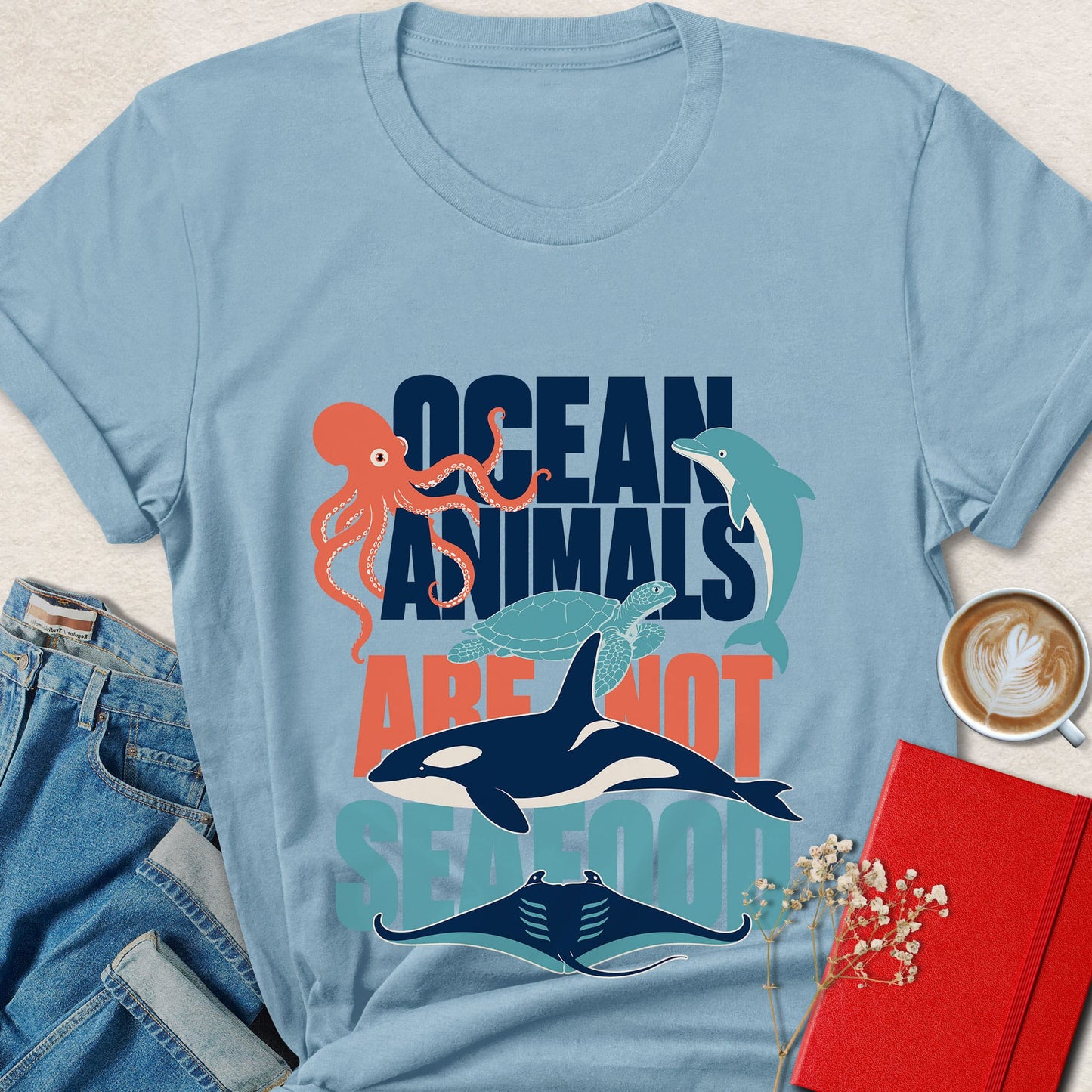 Ocean Animals Are Not Seafood Vegan T-Shirt