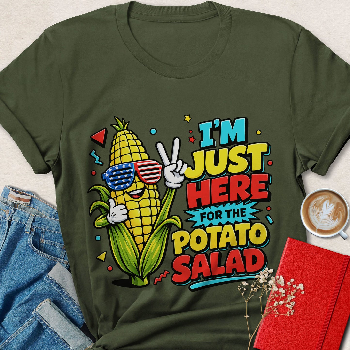 I'm Just Here for the Potato Salad Funny Vegan Tee