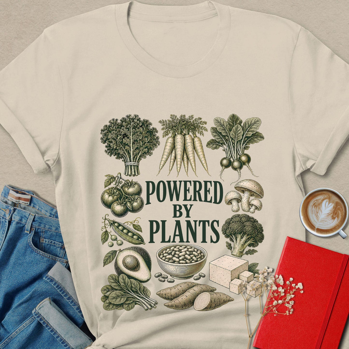 Powered by Plants Vintage Botanical T-Shirt
