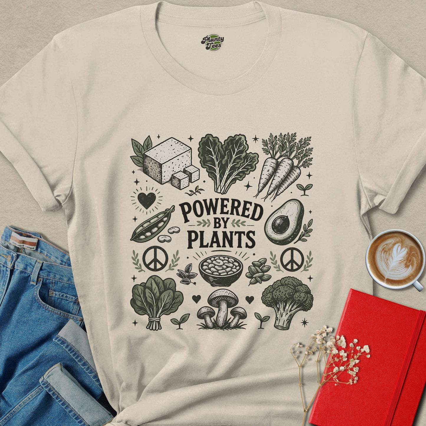Powered by Plants Vegan Plant Based Lifestyle Shirt