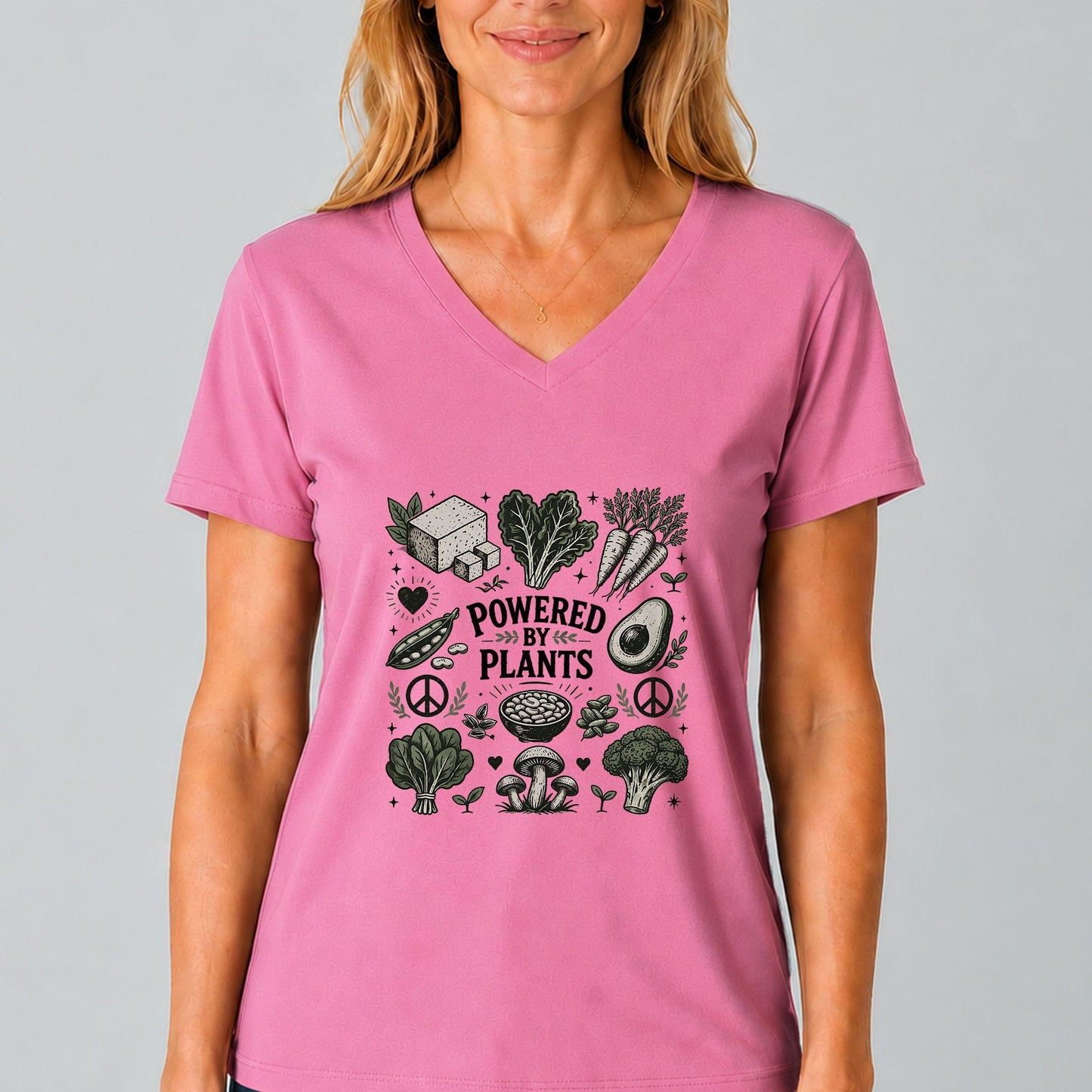 Powered By Plants V-Neck T-Shirt
