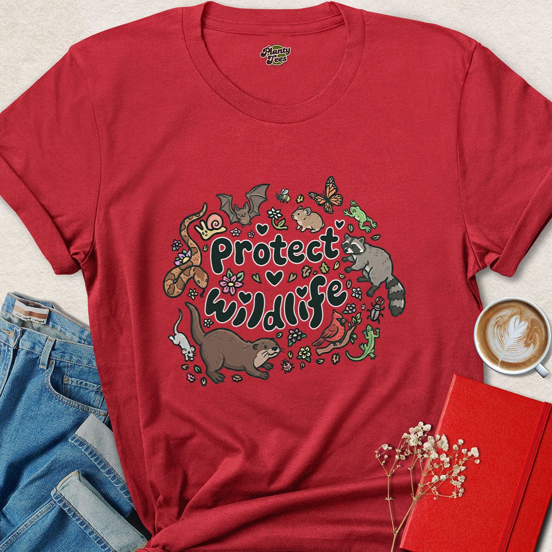 Protect Wildlife T-Shirt – Cute Eco Activist Animal Tee – Support Nature Now