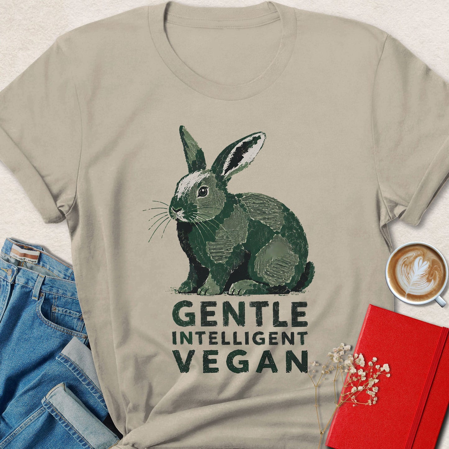 Gentle Intelligent Vegan Rabbit T-Shirt