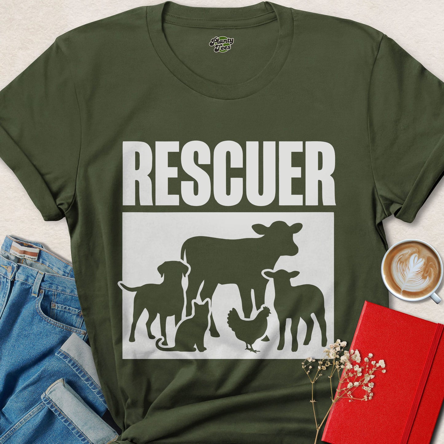 Vegan Animal Rescuer Shirt for Animal Rights Activists