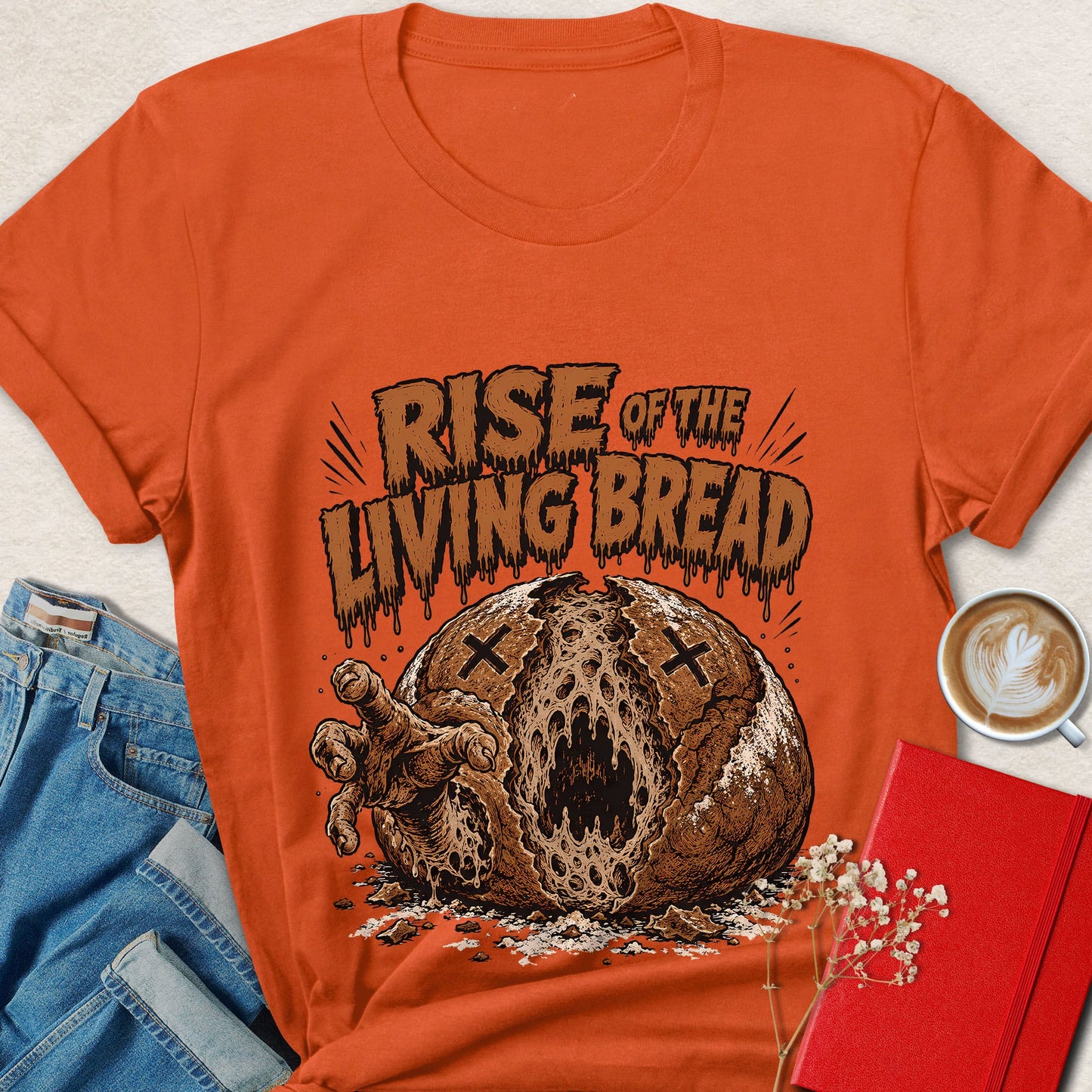 Rise of the Living Bread Funny Halloween Horror T-Shirt