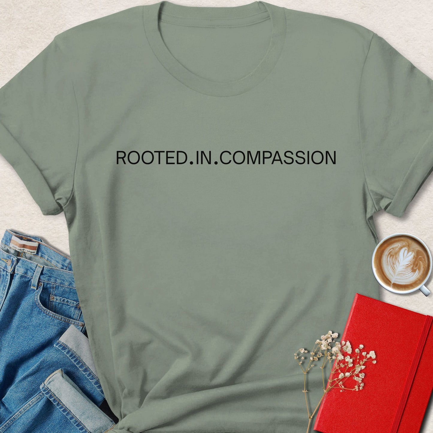 Rooted in Compassion Modern Minimalist T-Shirt