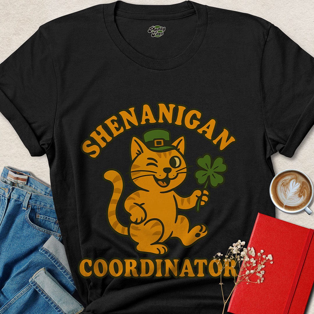 Shenanigan Coordinator Cat Shirt | Funny St. Patrick’s Day Tee for Animal Lovers – Shop Now