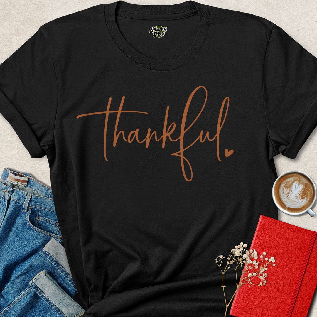 Minimalist Thankful Vegan Shirt – Ethical Fall Fashion