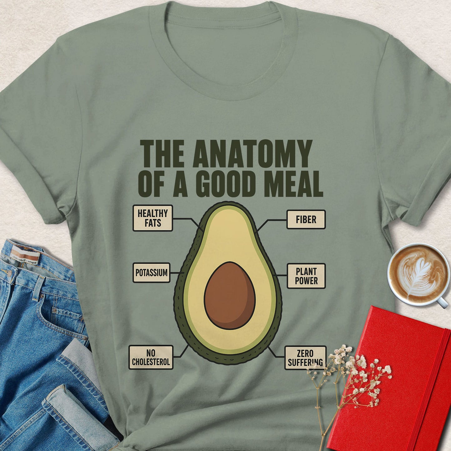 The Anatomy of a Good Meal Avocado T-Shirt