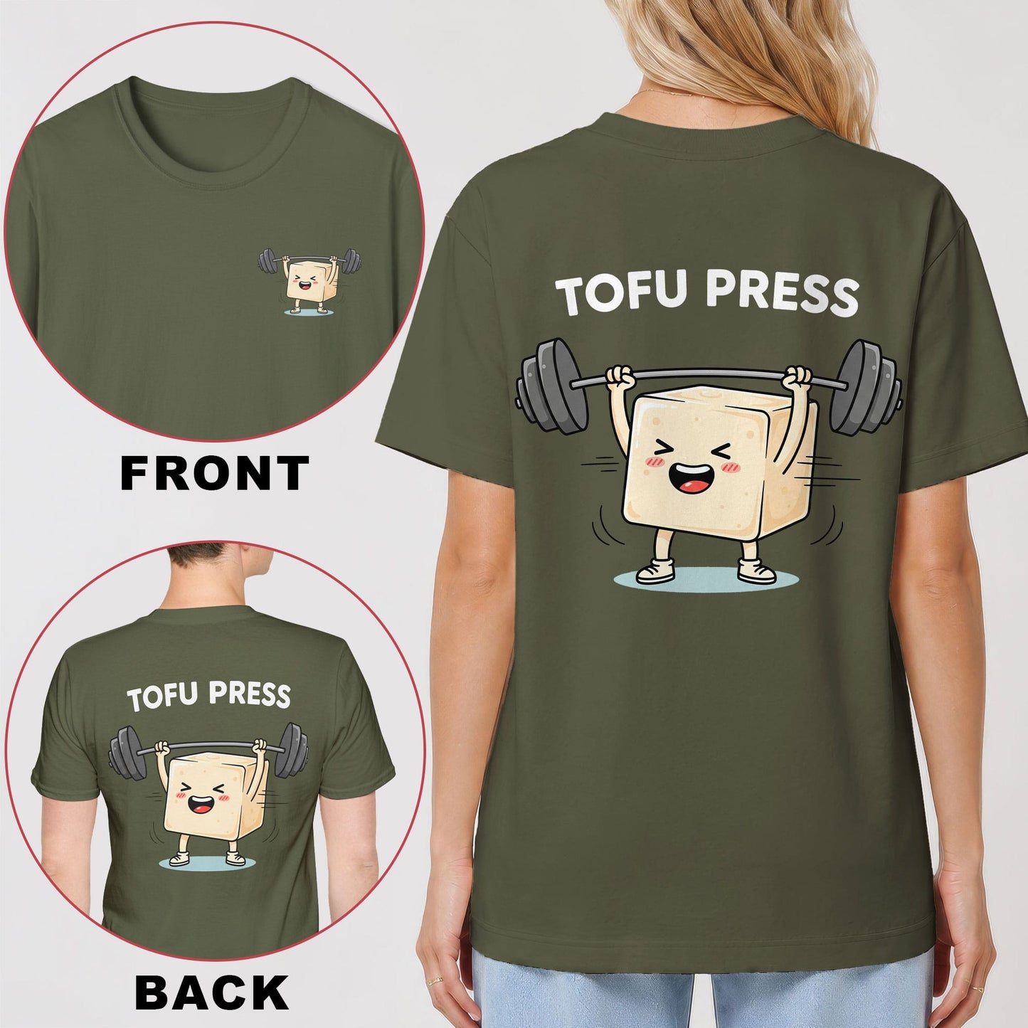 Tofu Press Back Print Vegan Gym T-Shirt