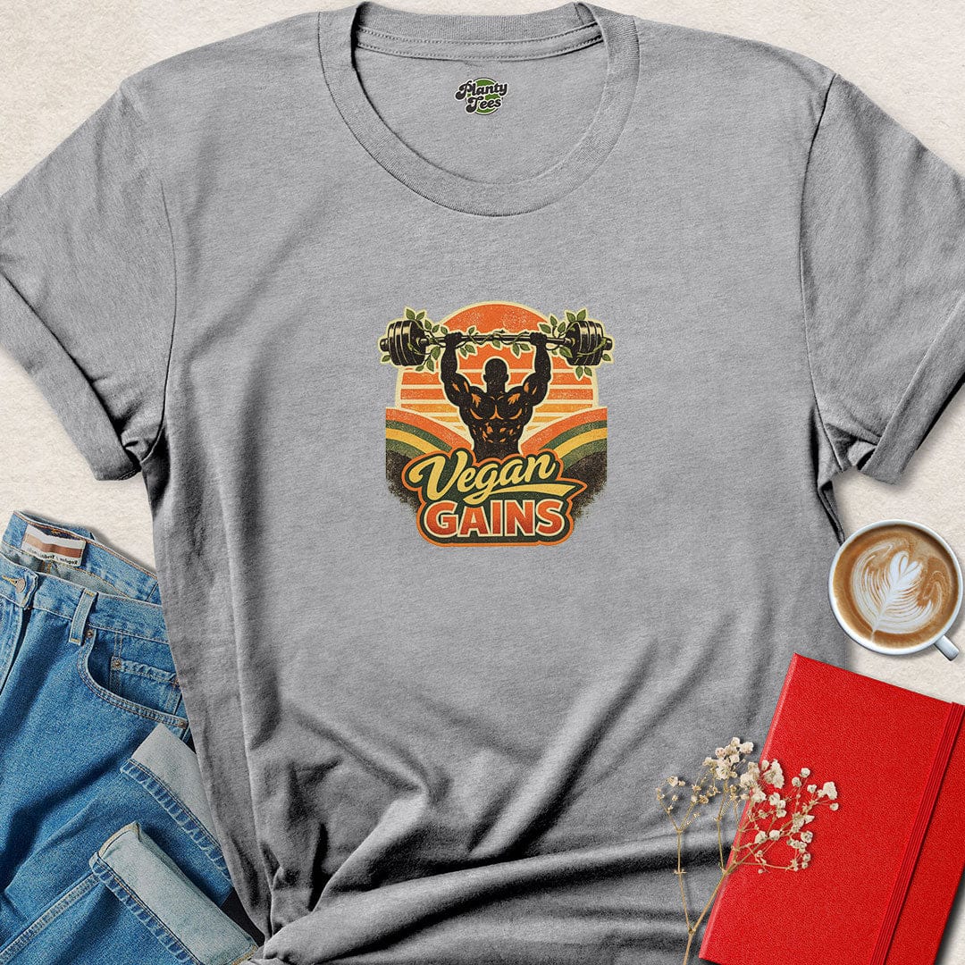 Vegan Gains Gym Shirt – Plant-Based Power for Animal Lovers