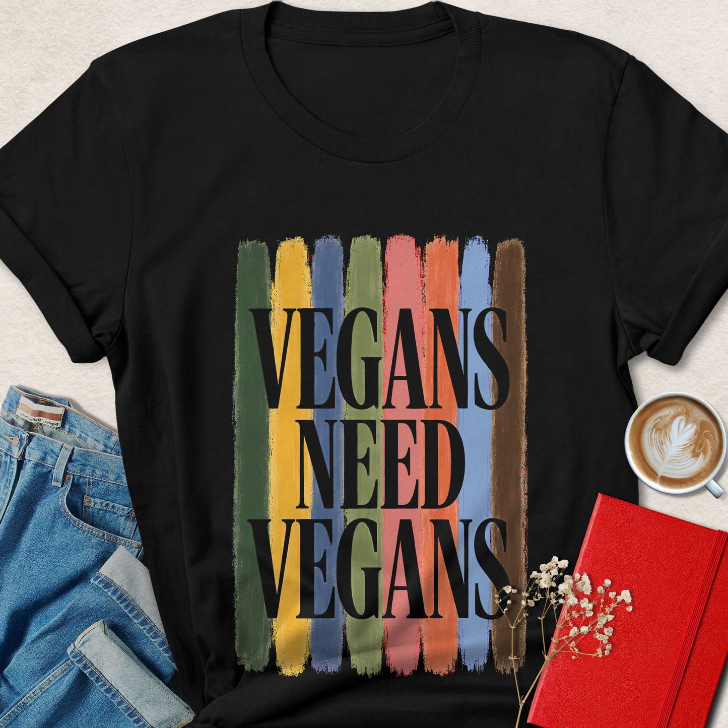 Vegans Need Vegans Retro Brushstroke T-Shirt
