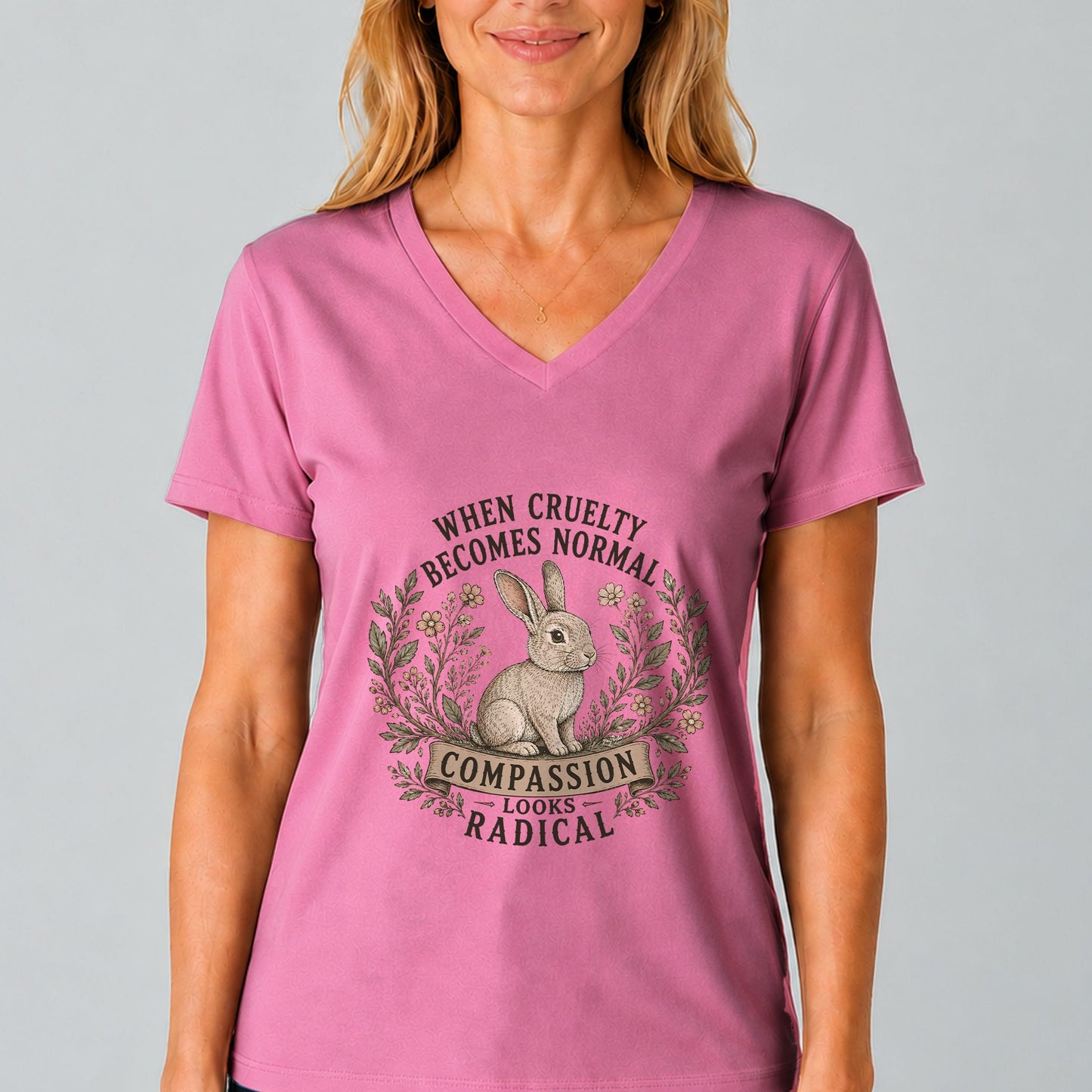 When Cruelty Becomes Normal Compassion Looks Radical V-Neck T-Shirt