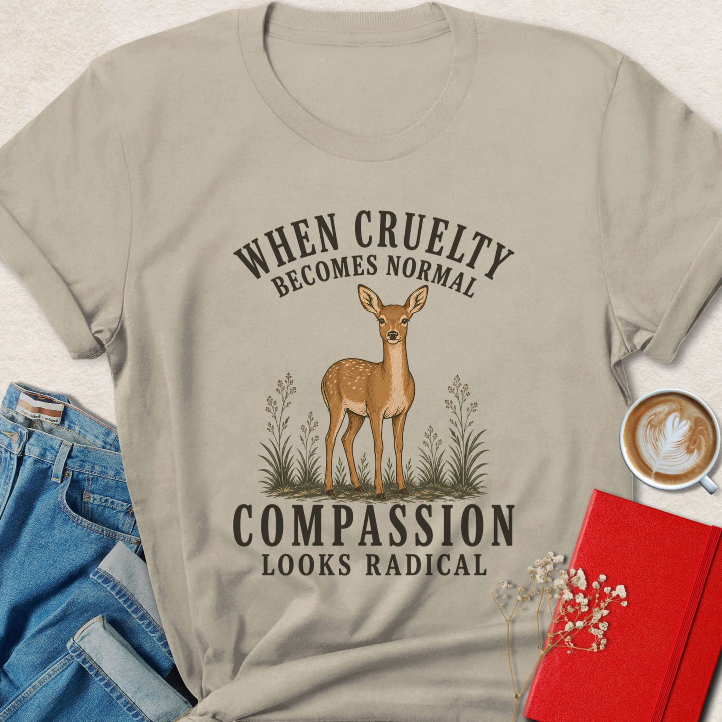 When Cruelty Becomes Normal Doe Illustration T-Shirt