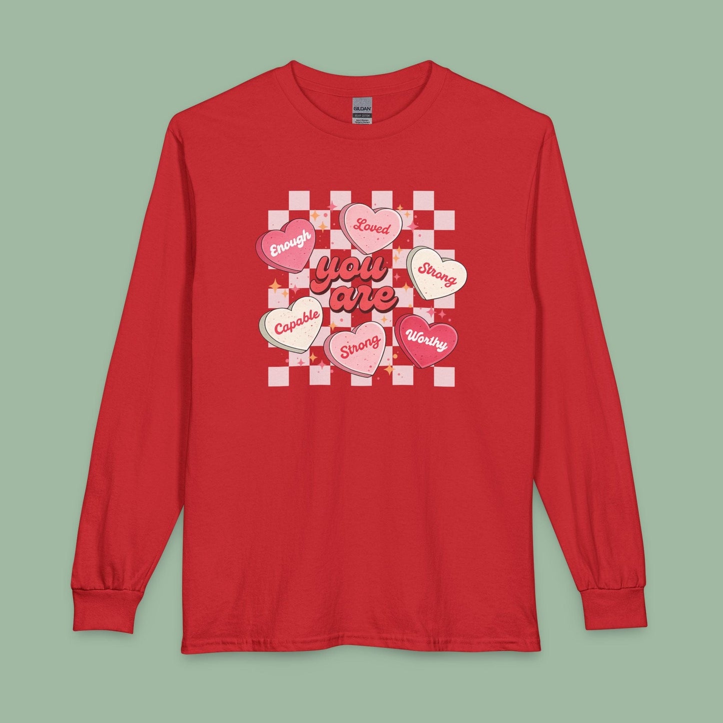 You Are Loved Long Sleeve Shirt – Affirmation Tee for Self-Love & Valentine’s | Vegan & Eco-Friendly | Limited Drop