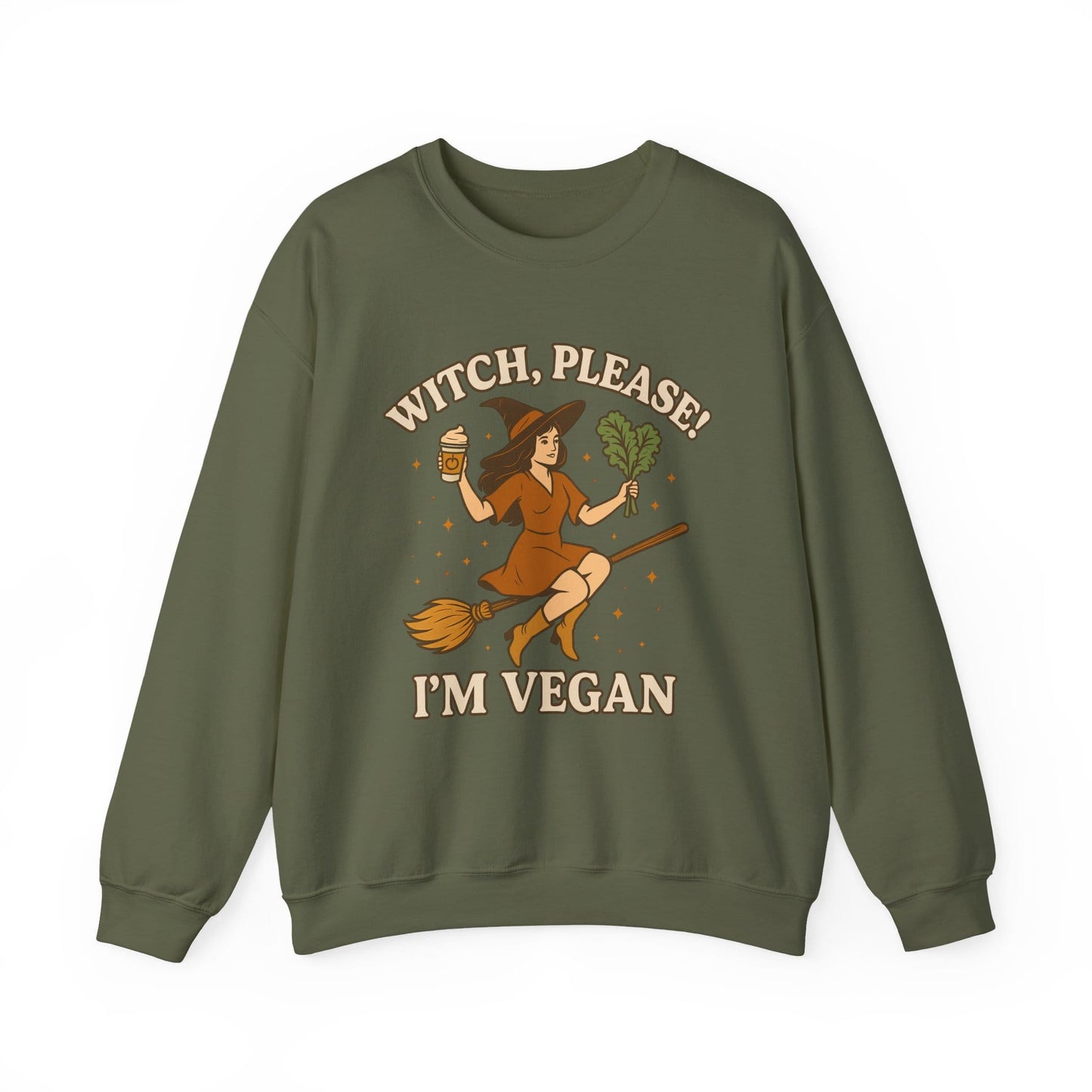 Witch, Please! I’m Vegan  - Halloween Crewneck Sweatshirt