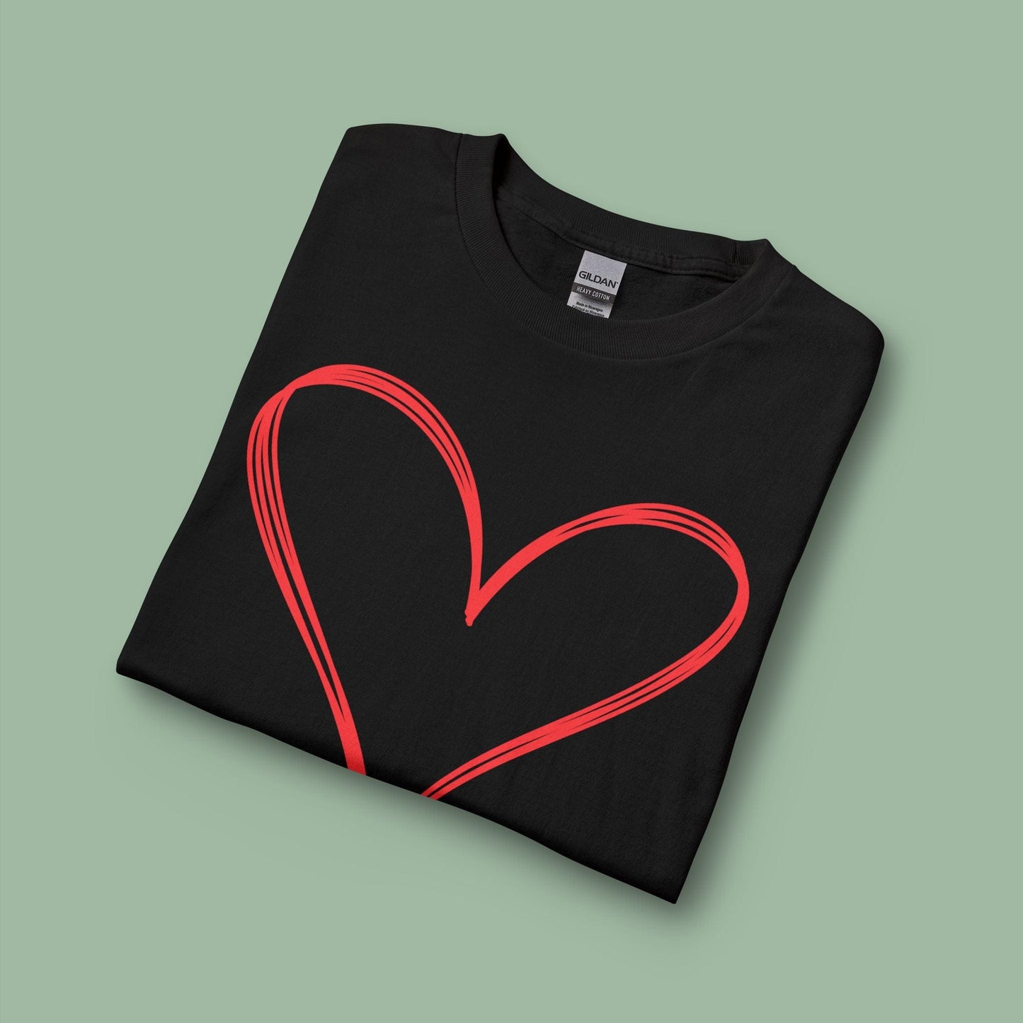 Valentine’s Day Vegan Heart Shirt – Eco-Friendly Long Sleeve Tee | Order Now
