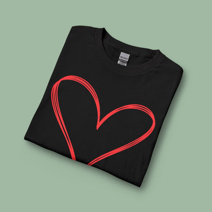Valentine’s Day Vegan Heart Shirt – Eco-Friendly Long Sleeve Tee | Order Now