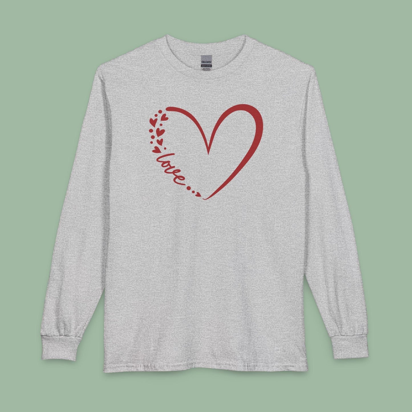 Minimalist Heart Love Tee – Vegan Valentine’s Long Sleeve Shirt | Ethical & Sweet Style