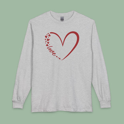 Minimalist Heart Love Tee – Vegan Valentine’s Long Sleeve Shirt | Ethical & Sweet Style