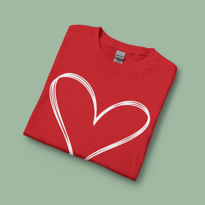 Valentine’s Day Vegan Heart Shirt – Eco-Friendly Long Sleeve Tee | Order Now