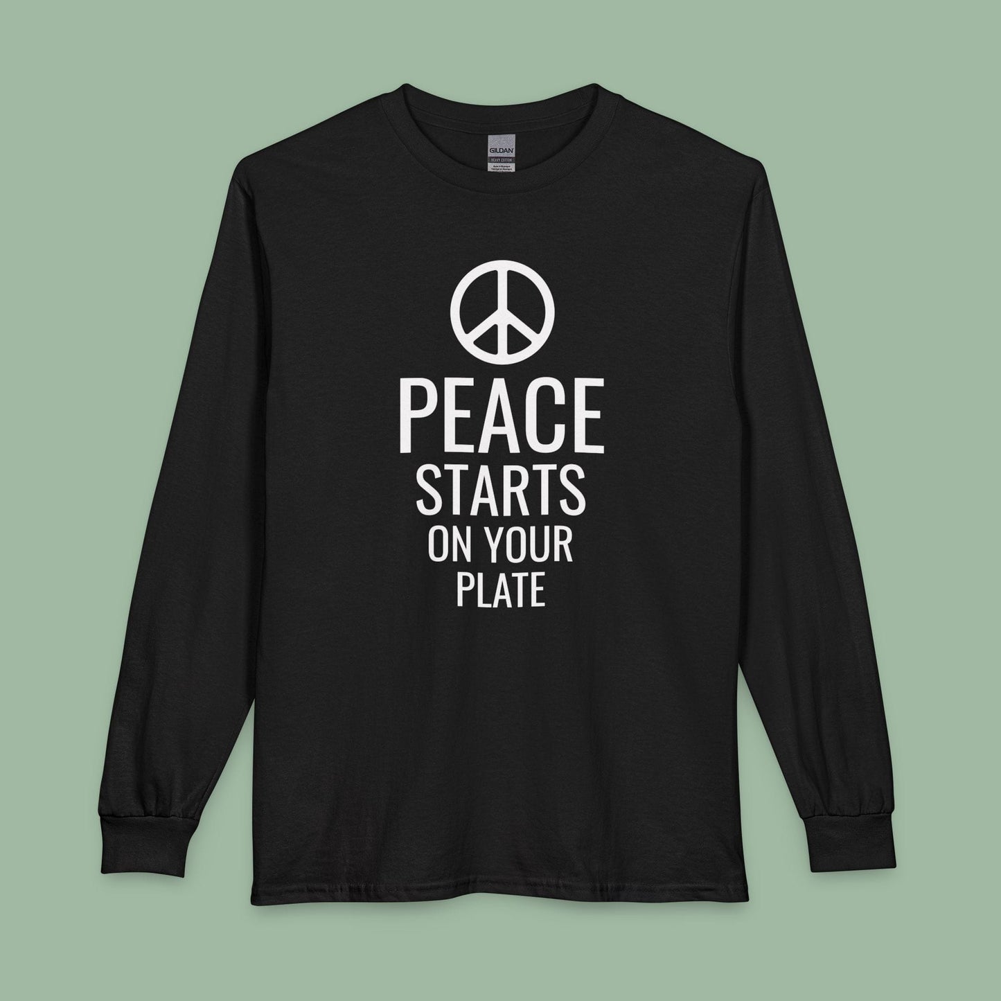 Peace Starts On Your Plate Vegan Long Sleeve Shirt