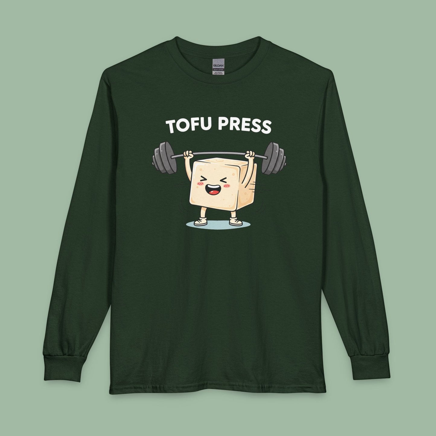 Tofu Press Funny Vegan Long Sleeve Shirt Gym Design