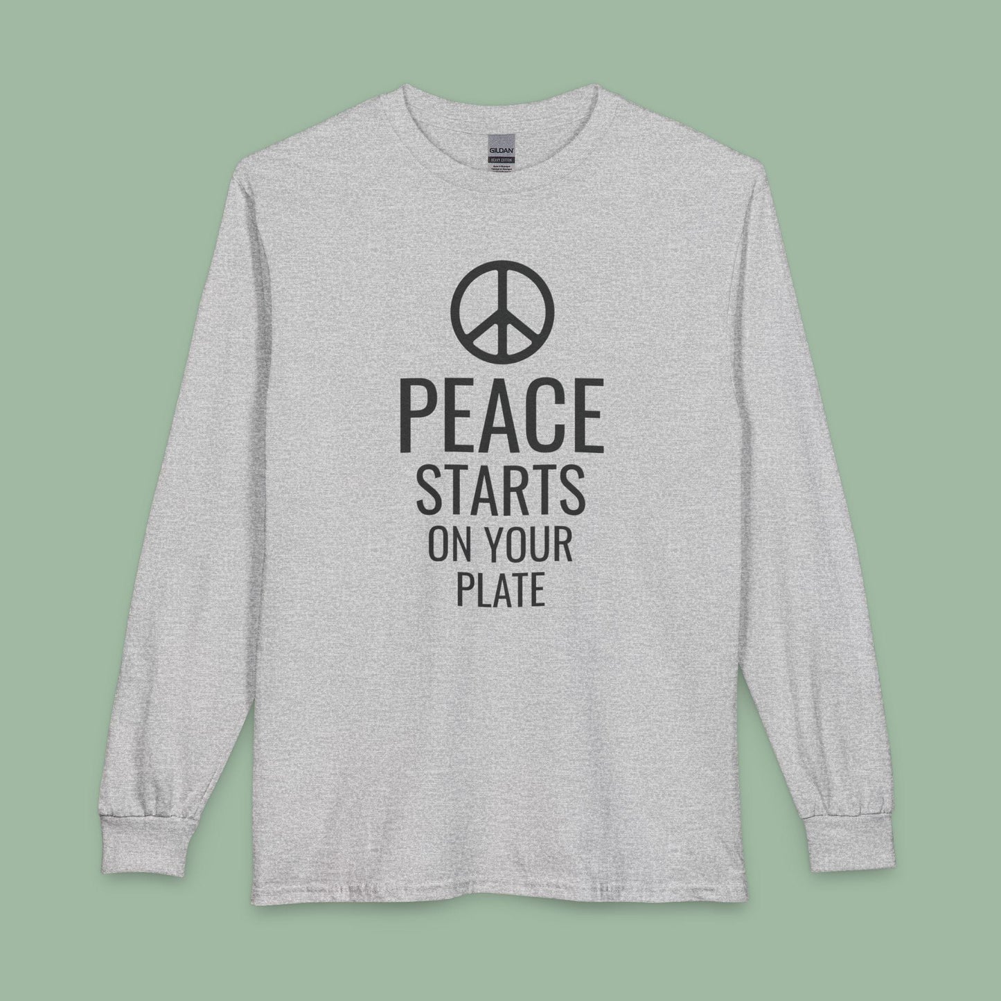 Peace Starts On Your Plate Vegan Long Sleeve Shirt