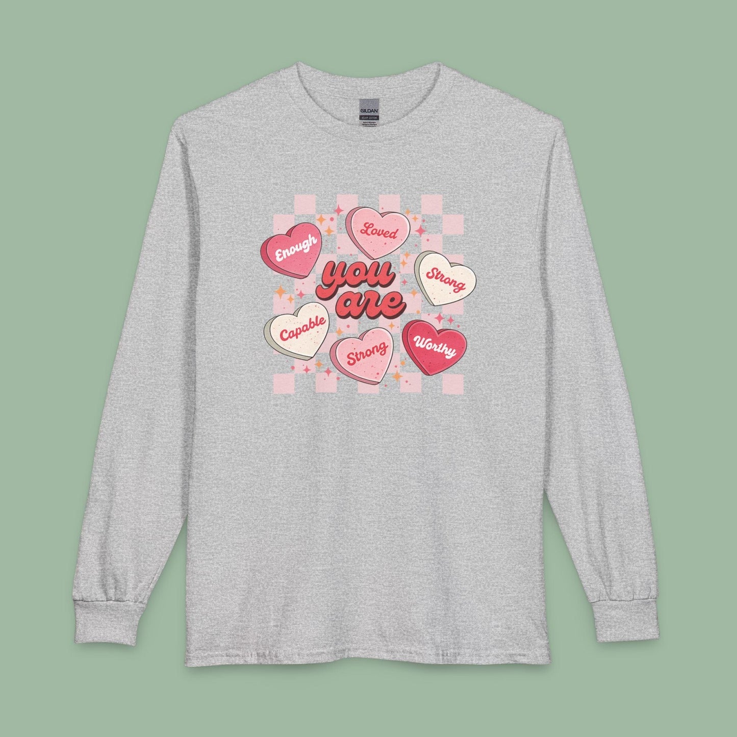 You Are Loved Long Sleeve Shirt – Affirmation Tee for Self-Love & Valentine’s | Vegan & Eco-Friendly | Limited Drop