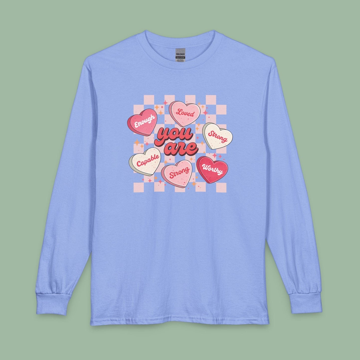 You Are Loved Long Sleeve Shirt – Affirmation Tee for Self-Love & Valentine’s | Vegan & Eco-Friendly | Limited Drop