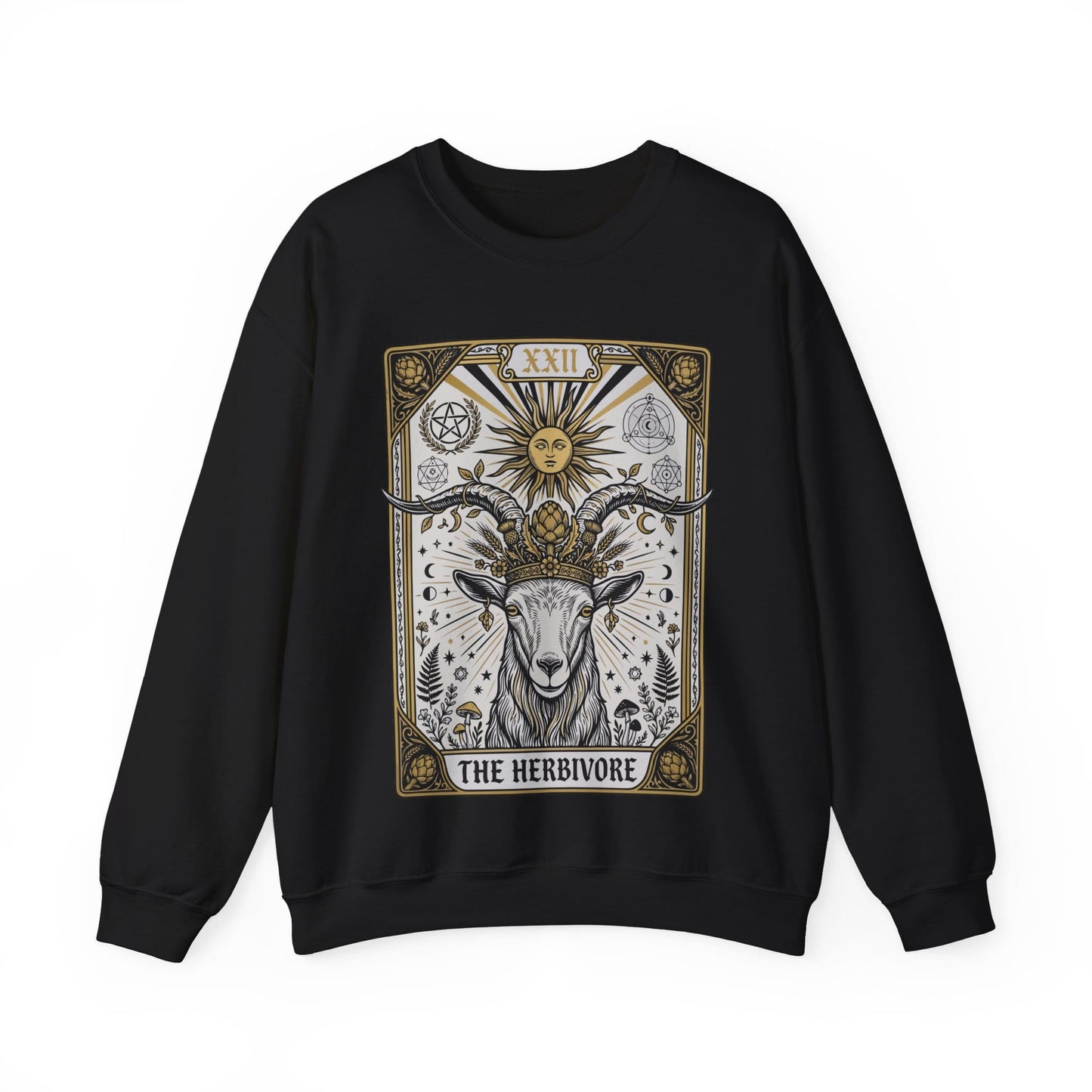 Herbivore - Tarot  Unisex Crewneck Sweatshirt — Mystical Goat Illustration