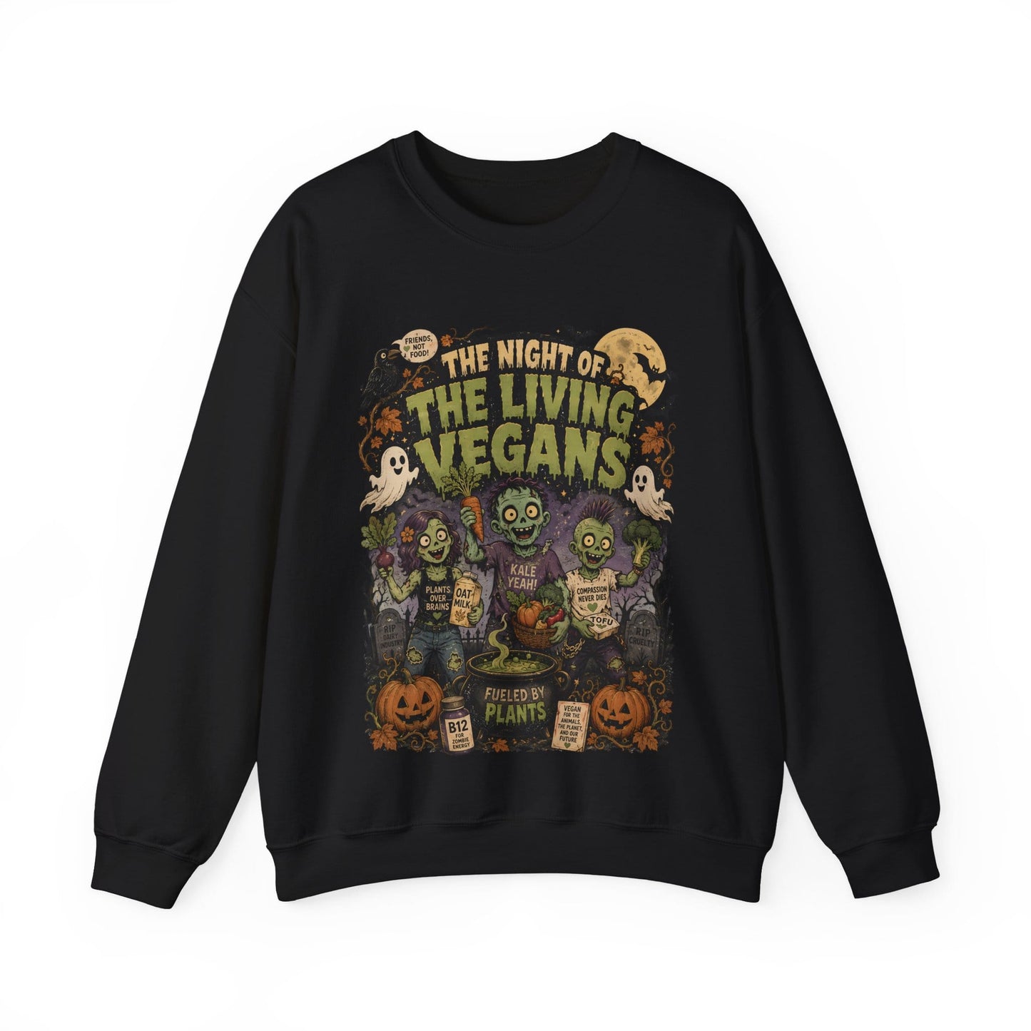 The Night of the Living Vegans - Halloween - Crewneck Sweatshirt
