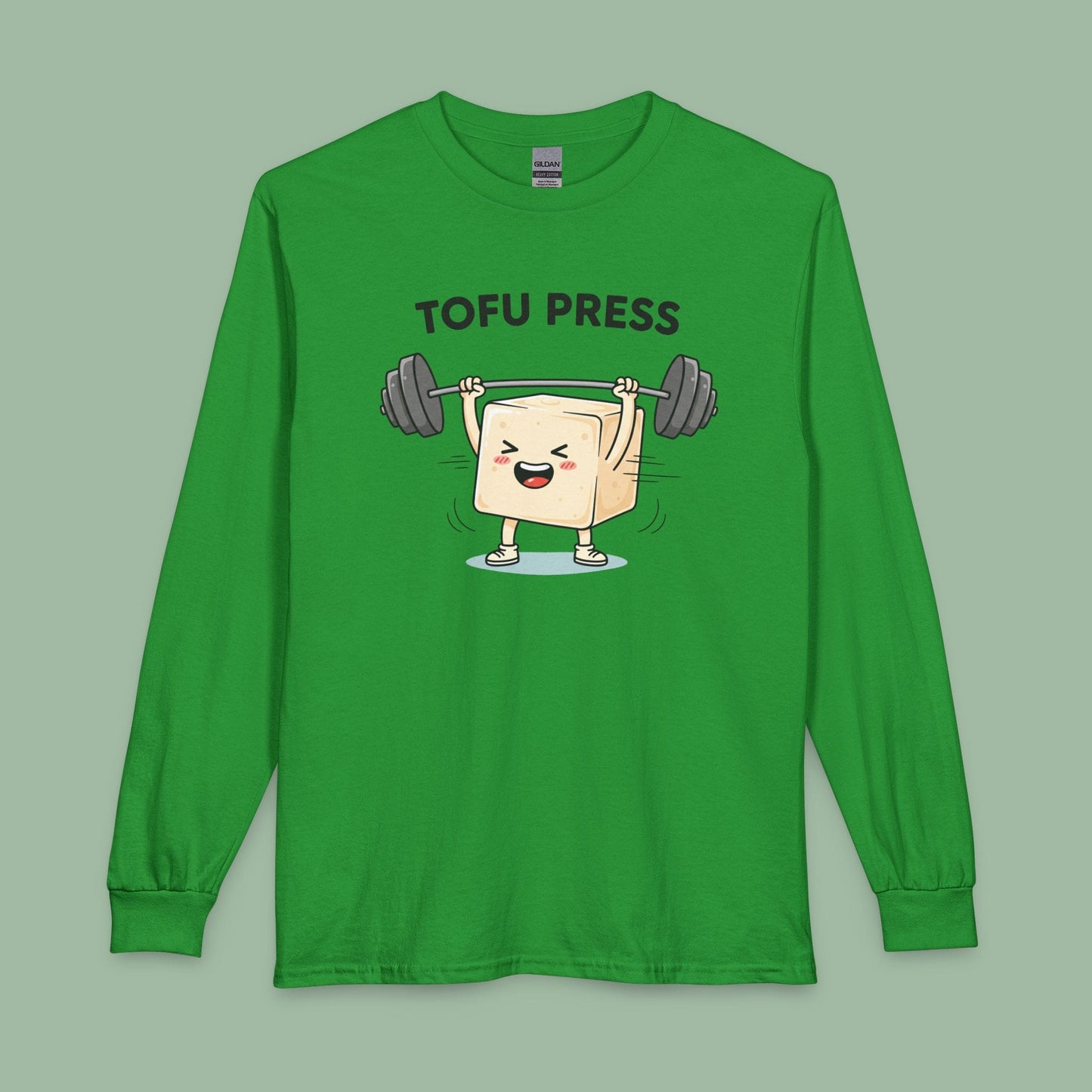 Tofu Press Funny Vegan Long Sleeve Shirt Gym Design